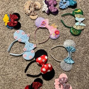 Lot of Disney ears and scrunchies